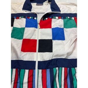 Bovattini Sportswear Color Block Track Jacket Zip Up Windbreaker Size M